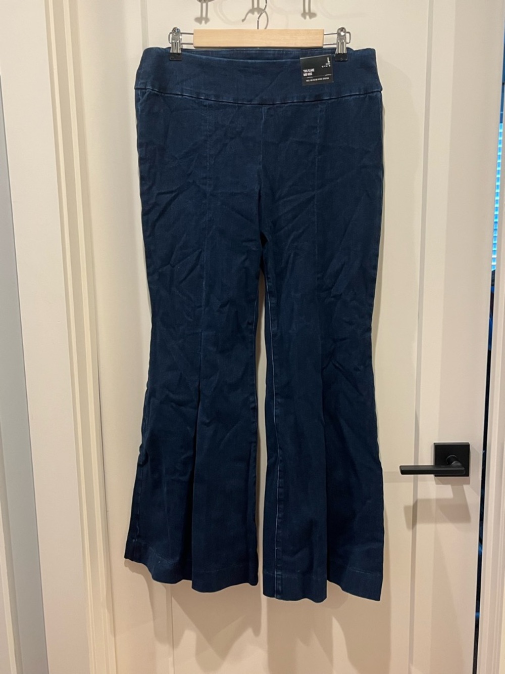 Dark Denim Flared Pull-on Jeans
